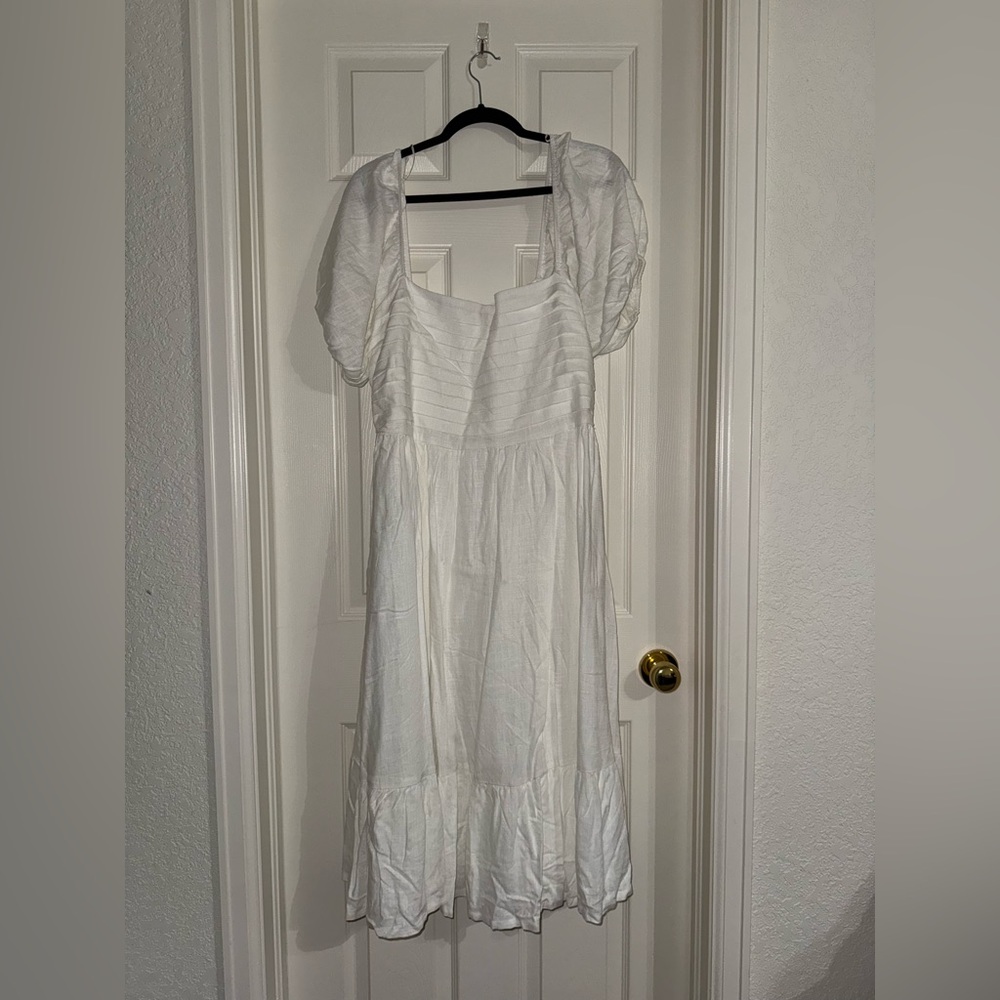 White Puff Sleeve Dress